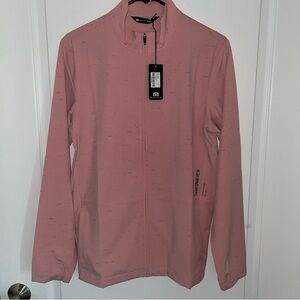 NWT TRAVIS MATHEW MENS GOING OFF FULL ZIP GOLF JACKET SALMON SIZE SMALL $160